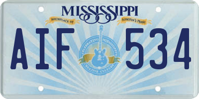 MS license plate AIF534