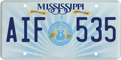 MS license plate AIF535