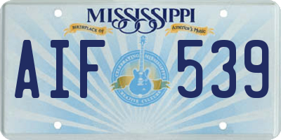 MS license plate AIF539