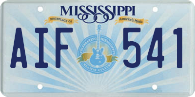 MS license plate AIF541