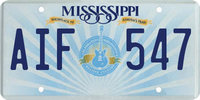MS license plate AIF547