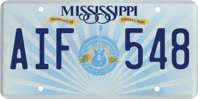 MS license plate AIF548