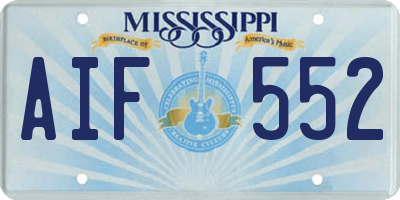 MS license plate AIF552