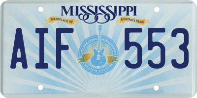 MS license plate AIF553