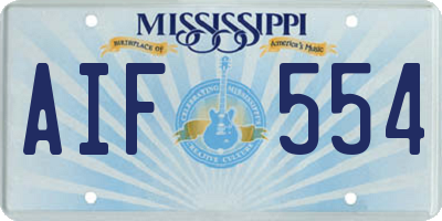 MS license plate AIF554