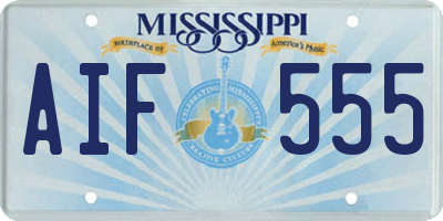 MS license plate AIF555