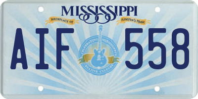MS license plate AIF558