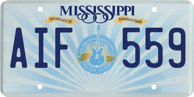 MS license plate AIF559