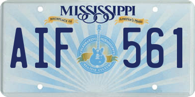 MS license plate AIF561