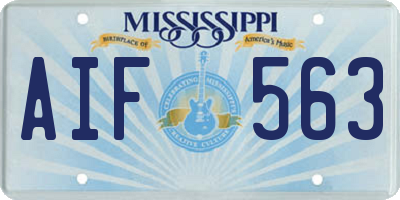 MS license plate AIF563