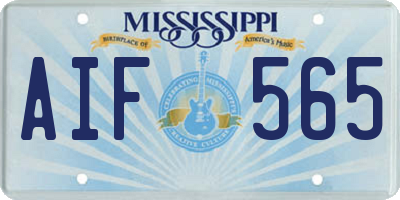 MS license plate AIF565