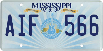 MS license plate AIF566