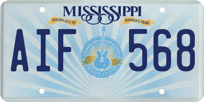 MS license plate AIF568