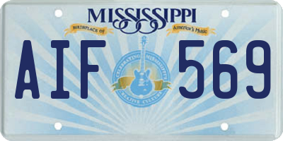 MS license plate AIF569