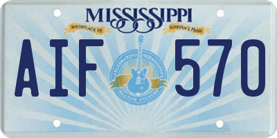 MS license plate AIF570