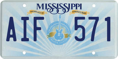 MS license plate AIF571