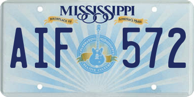 MS license plate AIF572