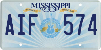 MS license plate AIF574
