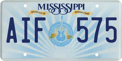MS license plate AIF575