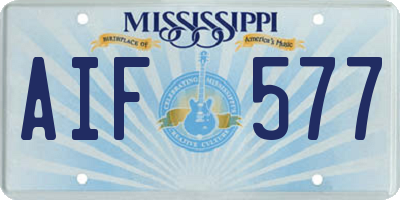 MS license plate AIF577