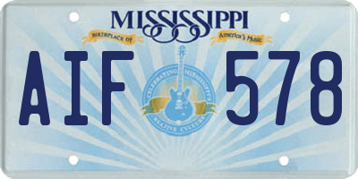 MS license plate AIF578