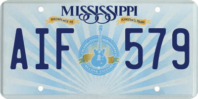 MS license plate AIF579