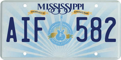 MS license plate AIF582