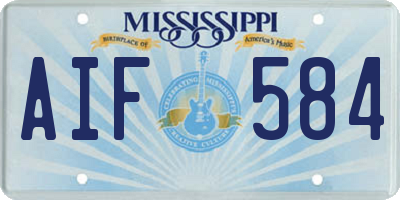 MS license plate AIF584