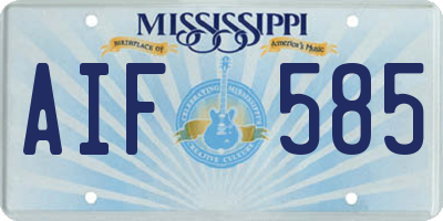 MS license plate AIF585