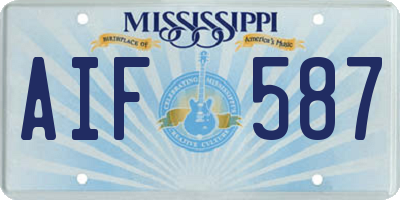 MS license plate AIF587
