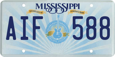 MS license plate AIF588