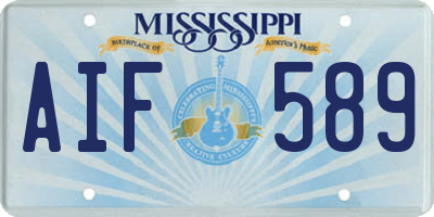 MS license plate AIF589
