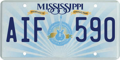 MS license plate AIF590