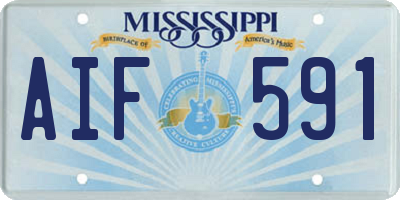 MS license plate AIF591