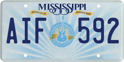 MS license plate AIF592