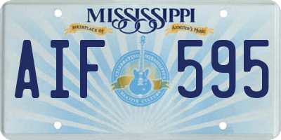 MS license plate AIF595