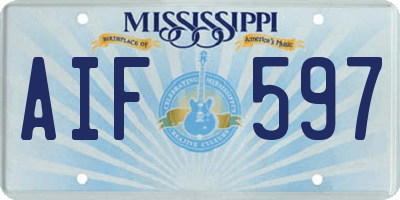 MS license plate AIF597