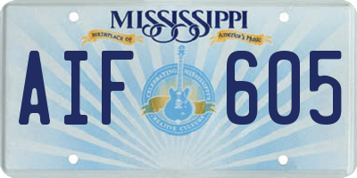 MS license plate AIF605