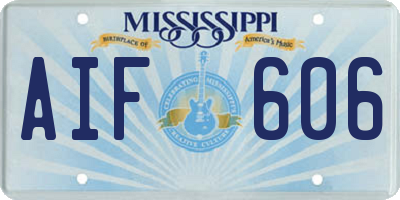 MS license plate AIF606