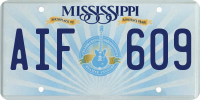 MS license plate AIF609