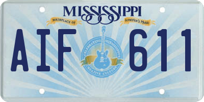 MS license plate AIF611