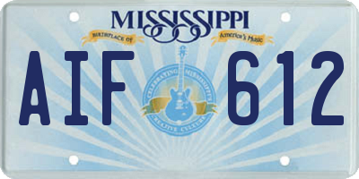 MS license plate AIF612