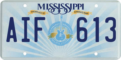 MS license plate AIF613
