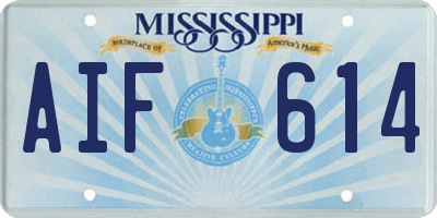 MS license plate AIF614