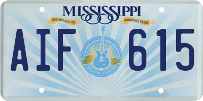 MS license plate AIF615