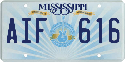 MS license plate AIF616