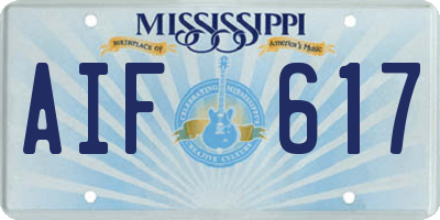 MS license plate AIF617