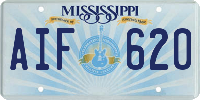 MS license plate AIF620