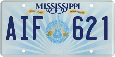 MS license plate AIF621