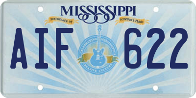 MS license plate AIF622